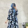 Long tunik motif bunga