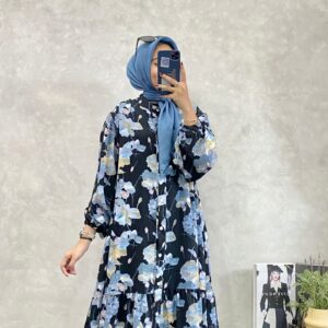 Long tunik motif bunga